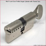 MUL-T-LOCK Euro Profile Single Cylinder with Flat Thumb Turn (33x33mm)