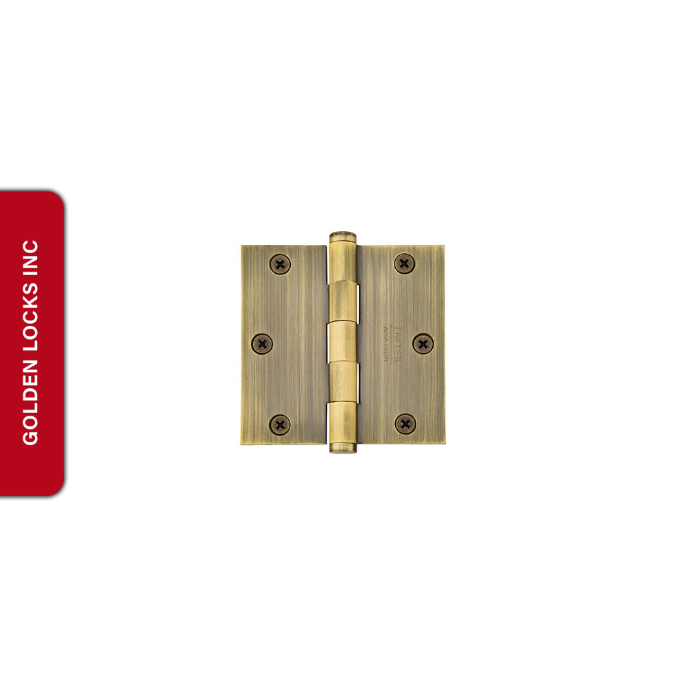 Emtek 96113 3.5 Inch Solid Brass Residential Duty Door Hinges with Square Corners (pair)