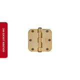 Emtek 96233 3.5 Inch Solid Brass Heavy Duty Door Hinges with 5/8 Inch Round Corners (pair)