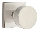 Emtek Modern Round Door Knob with Square Rosette - E247