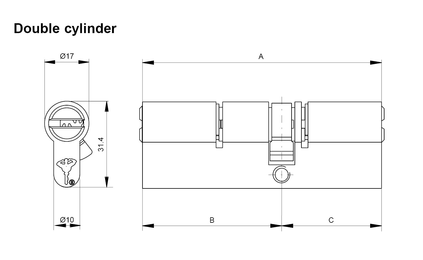 MUL-T-LOCK MT5+ Euro Profile Single Cylinder with Flat Thumb Turn (33x33mm)