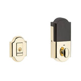Baldwin 8252060B BALD EVOLVED ARCHED SINGLE CYL Deadbolt, Satin Brass & Brown