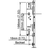 Hoppe Inactive Gear with Bottom Extension Shootbolt 1.77" Backset, 36" Handle Height