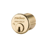 1-1/8" Medeco 10-0200-605 High Security Mortise Cylinder Polished Brass