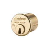 1-1/4" MEDECO 10-500-605 HIGH SECURITY MORTISE CYLINDER POLISHED BRASS