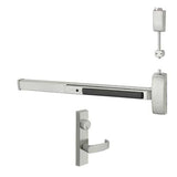 Sargent 56-12-NB-8713-F-ETL-84-US32D 36" Bar, (12) Fire Rated Surface Vertical Rod Exit Device Less Bottom Rod, ETL Trim, (56) Electric Latch Retraction, 84" Door Height, US32D/630 Satin Stainless Steel Finish