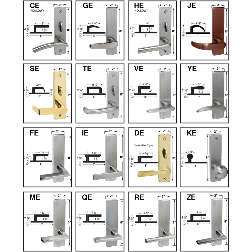 Cal-Royal NM Series, Extra Heavy Duty Mortise Locks, Grade 1 - ESCUTCHEON TRIM STORE/UTILITY Function F14, Left-Hand (CE-TE)