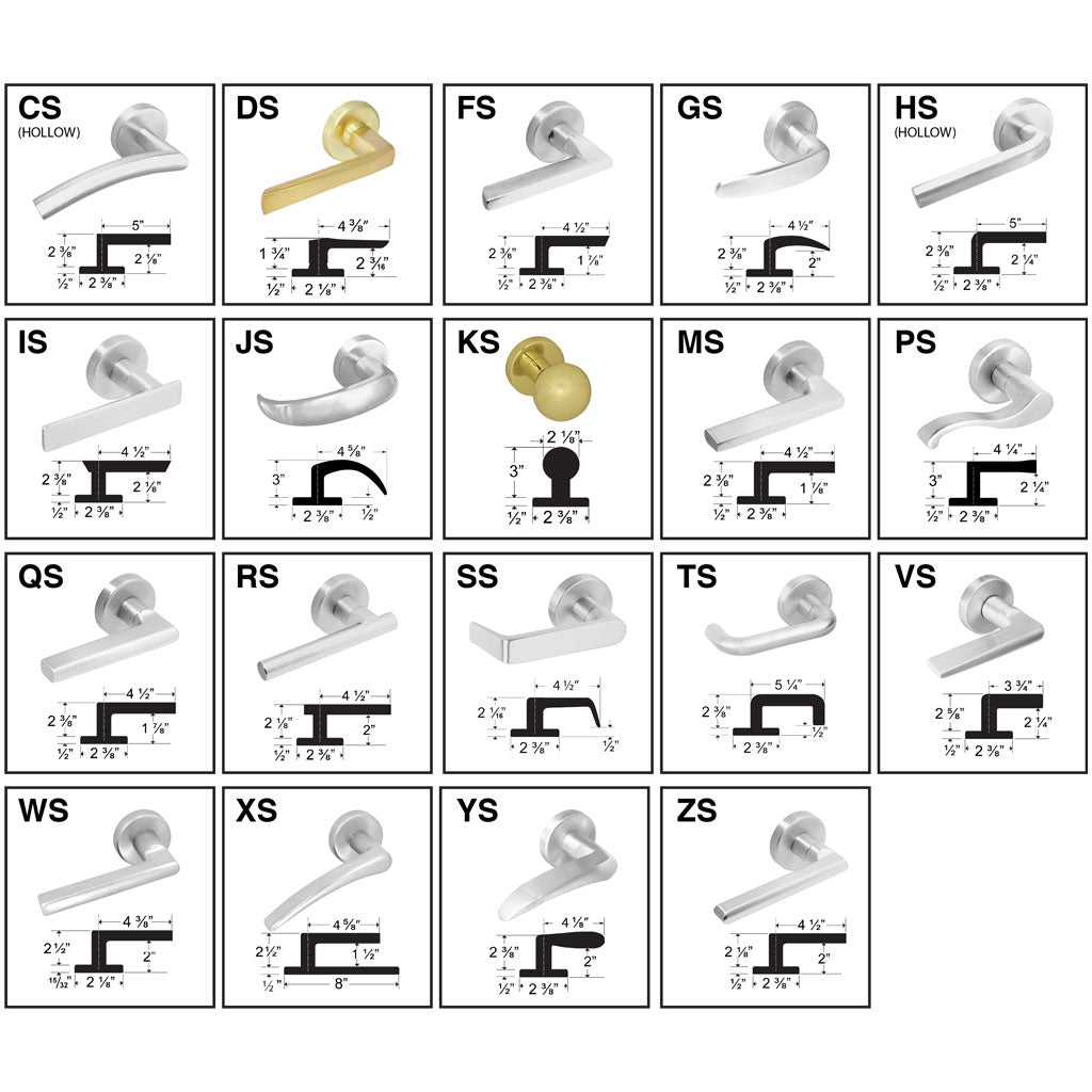 Cal-Royal NM Series, Extra Heavy Duty Mortise Locks, Grade 1 - SECTIONAL TRIM CLOSET / STOREROOM Function F65, Left-Hand (VS-ZS)