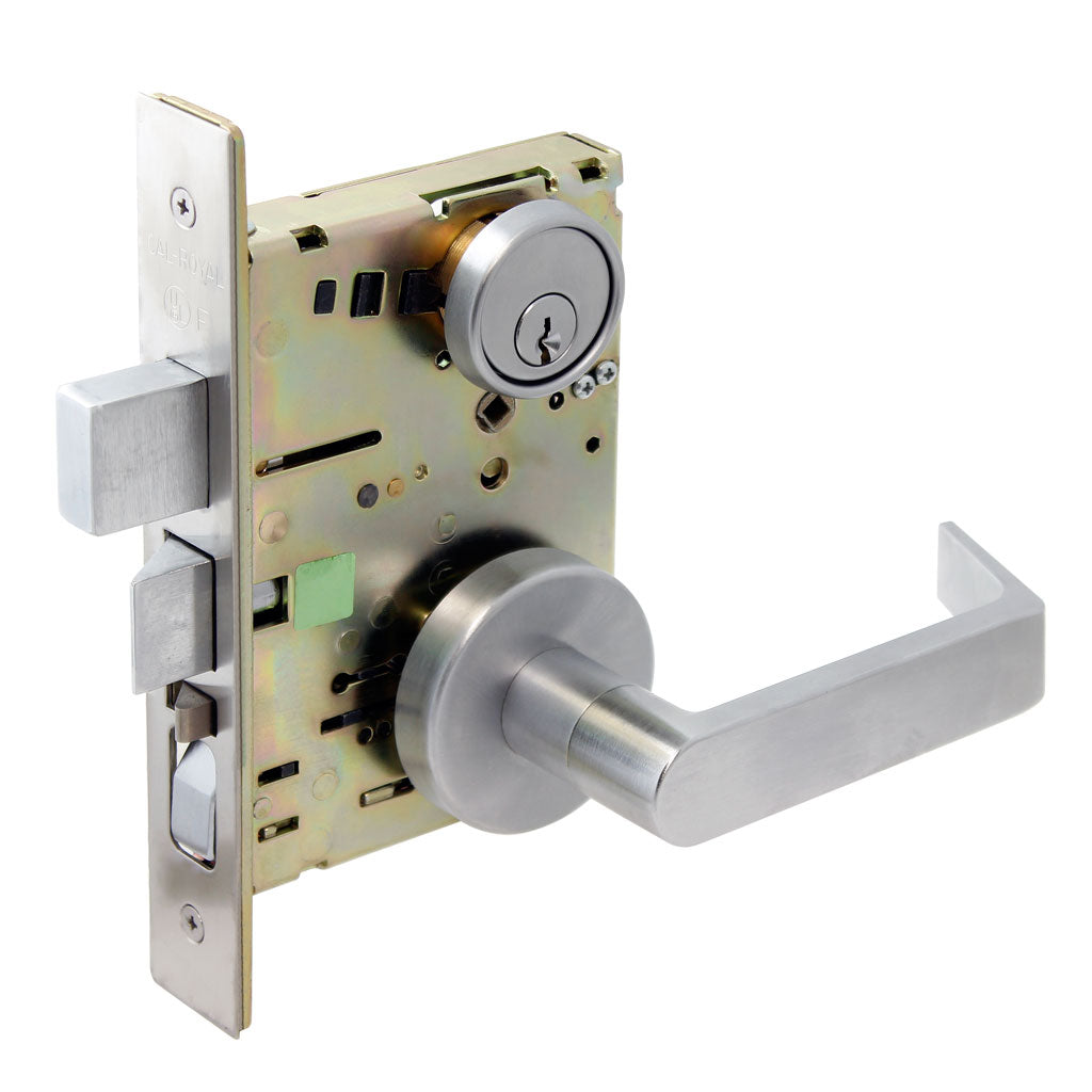 Cal-Royal NM Series, Extra Heavy Duty Mortise Locks, Grade 1 - ESCUTCHEON TRIM DOUBLE FIXED DUMMY Function, Left-Hand (VE-ZE)