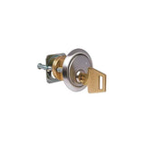 Rim Cylinder, 6 Pin Brass Kwikset / Weiser - Satin Chrome