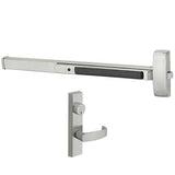 Sargent 12-8813 ETL Fire Rated Rim Exit Device Panic Bar, Key Locks Or Unlocks Outside Lever