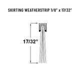 SKIRTING WEATHERSTRIP .530 INCH HEIGHT, SQUARE BACK - BLACK