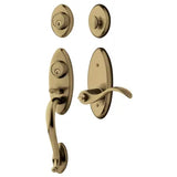 Baldwin Left Handed Landon Double Cylinder Two Point Handleset with Wave Interior Lever