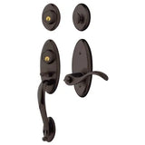 Baldwin Landon Single Cylinder Two Point Right Handed Handleset with Wave Interior Lever
