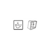 Cal-Royal 8636-SW 4.5" Square Stainless Steel Push Plate W/ Blue Handicap Logo, For 8600 Series