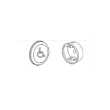 Cal-Royal 8637-SW 6" Round Stainless Steel Push Plate W/ Blue Handicap Logo, For 8600 Series