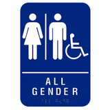 Cal-Royal AGH-69 All Gender Restroom Sign w/ Men, Women, ADA w/ Braille