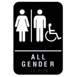 Cal-Royal AGH-69 All Gender Restroom Sign w/ Men, Women, ADA w/ Braille
