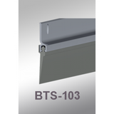 Cal-Royal BTS-103 Door Bottom Sweep made of Extruded Aluminum Retainer and Vinyl Insert