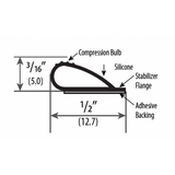Cal-Royal C-550 Silicone Adhesive Weatherstrip w/ 3M Adhesive tape