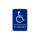 Cal-Royal CACCS69 Handicap Accessible with Braille Pictogram Text 6" x 9" Sign Blue