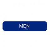 Cal-Royal CAM1348 Men with Braille Text 1 3/4" x 8" Sign Blue