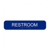 Cal-Royal CARS1348 Restroom with Braille Text 1 3/4" x 8" Sign Blue