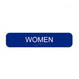 Cal-Royal CAW1348 Women with Braille Text 1 3/4" x 8" Sign Blue