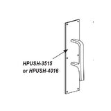 Cal-Royal HPUSH-3515 / HPUSH-4016 Modern Hospital Double Pull Arm with Push Plate for Touchless Entry