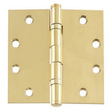 Cal-Royal LIFSBBH45 US3 Full Mortise Two Ball Bearings Life Time Finish 4 1/2" x 4 1/2", .134" Gauge in Bright Brass