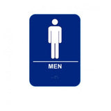 Cal-Royal M68 Men with Braille Pictogram Text 6" x 8" Sign