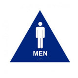 Cal-Royal MHS6 Men Sign Raised and Braille 10 1/2" High Triangle, Finish-Blue