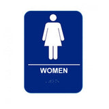 Cal-Royal W68 Women with Braille Pictogram Text 6" x 8" Sign