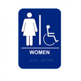 Cal-Royal WH68 Women Handicap with Braille Pictogram Text 6" x 8" Sign