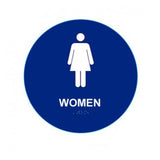 Cal-Royal WHS5 Women Sign Raised & Braille, 12" Circle, Finish-Blue