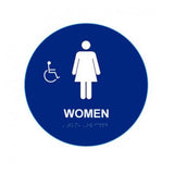 Cal-Royal WHS5A Women Sign Raised and Braille and Handicap Logo 12" Circle