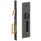 Emtek Keyed Pocket Door Mortise Lock - Narrow Modern Rectangular