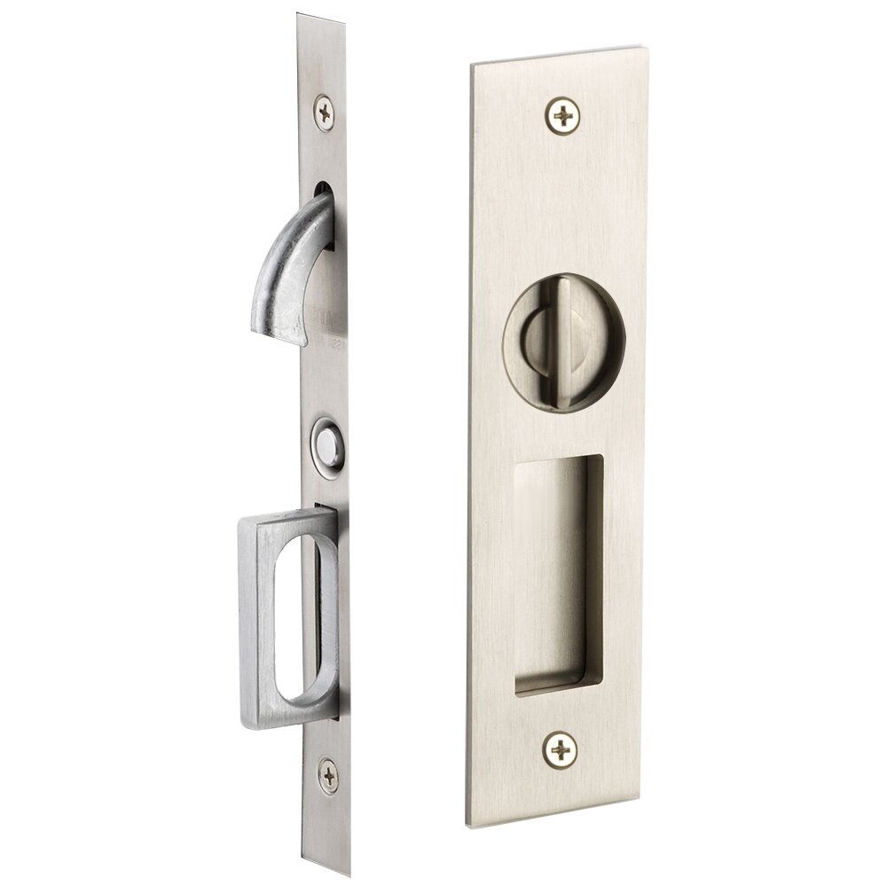 Emtek Keyed Pocket Door Mortise Lock - Narrow Modern Rectangular