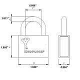 Mul-T-Lock MT5+MTL800 #08 C-Series Padlock - 5/16" Shackle