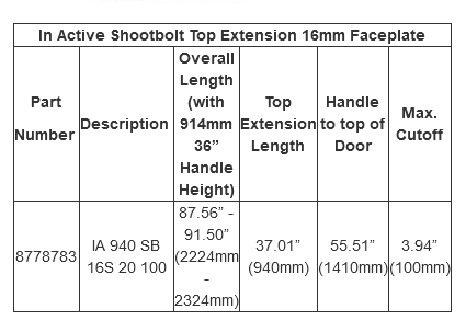 In Active Shootbolt Hoppe Top Extension 8778783
