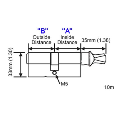 Hoppe 90 degree Key Cylinder 11677156