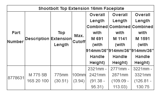 Manual Shootbolt Hoppe Top Extension 8778631
