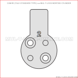 Cam #2 (YALE standard type) for MUL-T-LOCK Mortise Cylinder