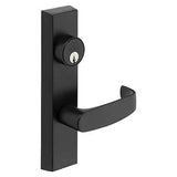 Sargent 704-ETL-BSP Exit Device Trim, Night Latch Function, For Rim and Mortise (8300, 8500, 8800, 8900, 9800, 9900 Series) Devices, 1-3/4" Mortise Cylinder for Mortise Devices, ET Controls, L Lever Design, BSP Black Suede Powder Coat Finish