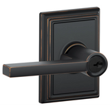 Schlage Latitude Single Cylinder Keyed Entry Door Lever Set with Decorative Addison Trim